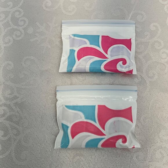 Coets Quilted Cosmetic Squares - Travel Size Pack Of 2 Pink & Blue Design - Picture 3 of 4